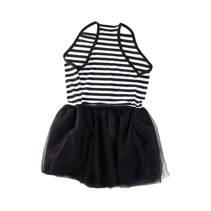 Midlee Elegant Black & White Stripe Tutu Large Dog Dress (XXX-Large) - Image 2